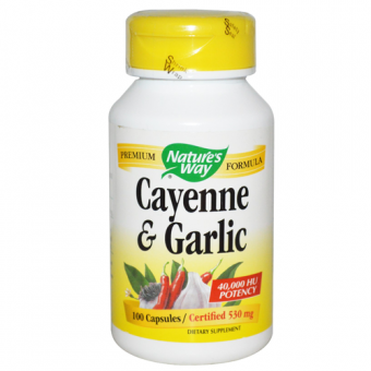 Cayenne & Knoblauch, 530 mg, 100 veg. Kap. 